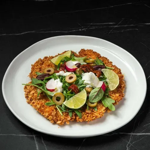 Șnițel cu buratta și aromă de trufe